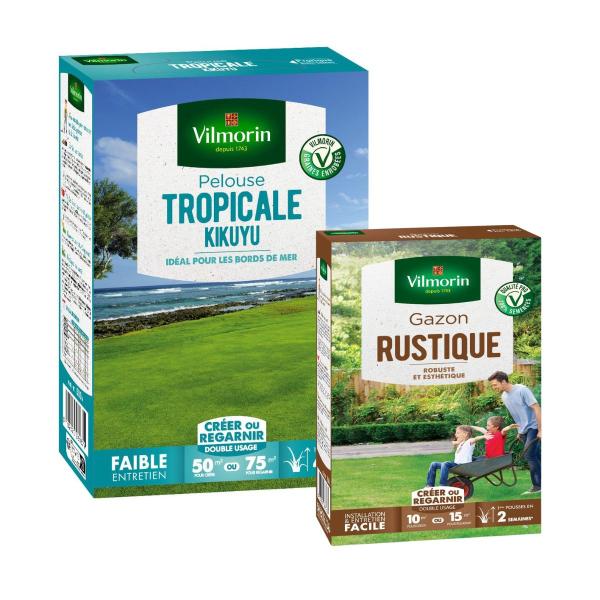 Tropical - Pelouse Tropicale - Kikuyu - 500 g + Gazon Rustique - 250 g - face recto